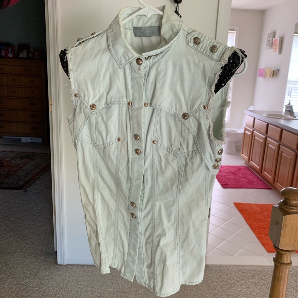Light Blue Short-Sleeve Jean Jacket